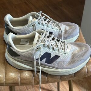 New Balance Cream and Navy Running Shoes